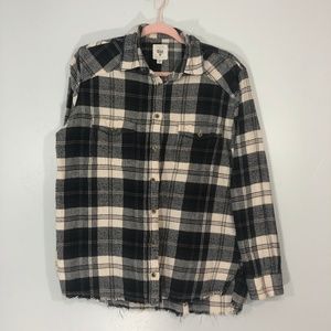 Billabong | Plaid Cream and Black Flannel